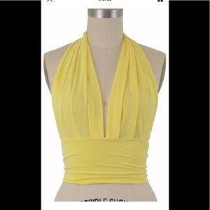 Pinup yellow halter top